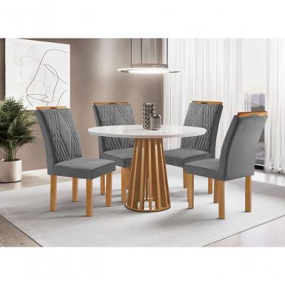 Sala De Jantar 4 Cadeiras C Vidro 1,0m - Dublin - Sky Móveis