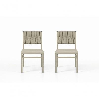 Kit 2 Cadeiras Externa Corda Náutica Pérola Milon Solare