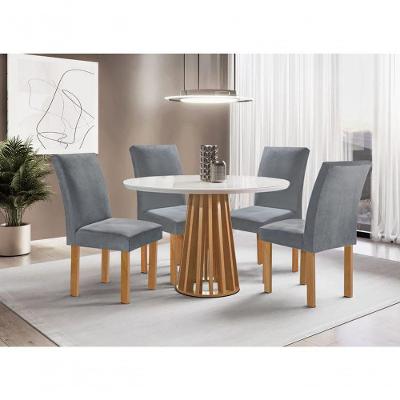 Sala De Jantar 4 Cadeiras C Vidro 1,0m - Dublin - Sky Móveis