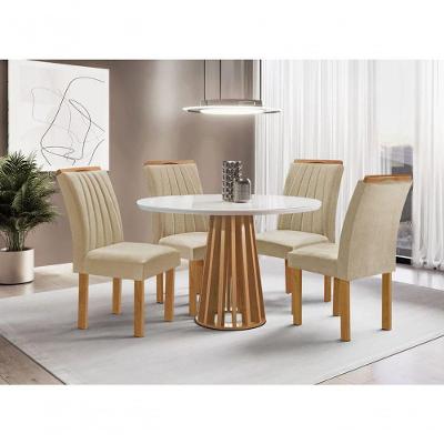 Sala De Jantar 4 Cadeiras C Vidro 1,0m - Dublin - Sky Móveis