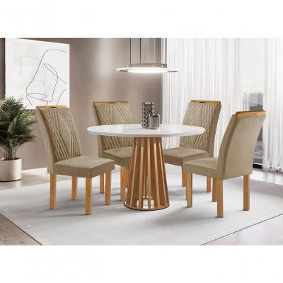 Sala De Jantar 4 Cadeiras C Vidro 1,0m - Dublin - Sky Móveis