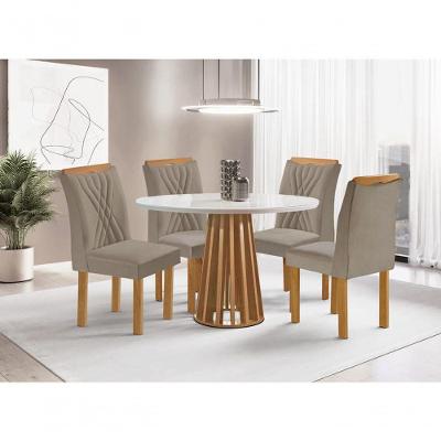 Sala De Jantar 4 Cadeiras C Vidro 1,0m - Dublin - Sky Móveis