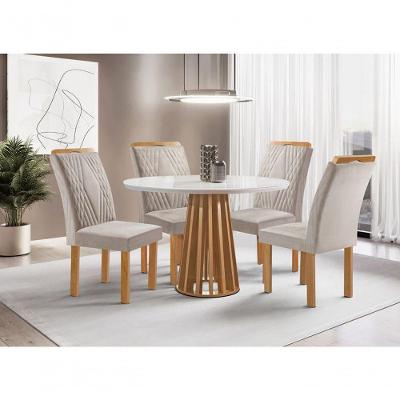 Sala De Jantar 4 Cadeiras C Vidro 1,0m - Dublin - Sky Móveis