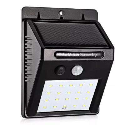Luminária Parede Solar 30 Leds Sensor Movimento Luzà Prova D’água.- Preto