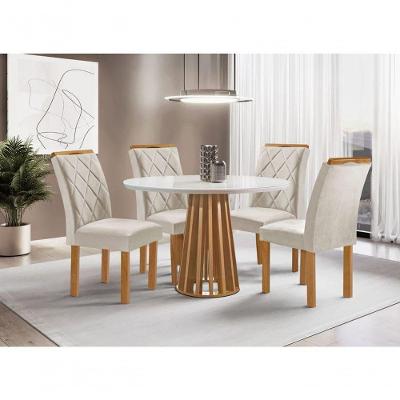 Sala De Jantar 4 Cadeiras C Vidro 1,0m - Dublin - Sky Móveis