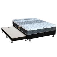 Cama Box c/Auxiliar Casal: Colchão Castor Bonnel Class + Base CRC Courano Black(138x188) - 1