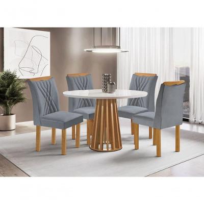 Sala De Jantar 4 Cadeiras C Vidro 1,0m - Dublin - Sky Móveis