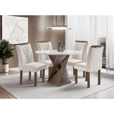 Sala De Jantar 4 Cadeiras Vidro 1,0m - Detroit - Sky Móveis