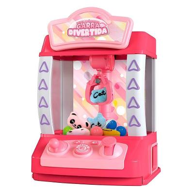 Mini Máquina De Ursinhos Pelúcia Joguinho Garra Arcade rosa
