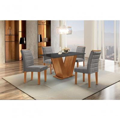 Sala De Jantar 4 Cad Vidro 1,2x0,8m - Paris - Sky Móveis