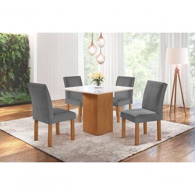 Sala De Jantar 4 Cad Vidro 0,9x0,9m - Chicago - Sky Móveis