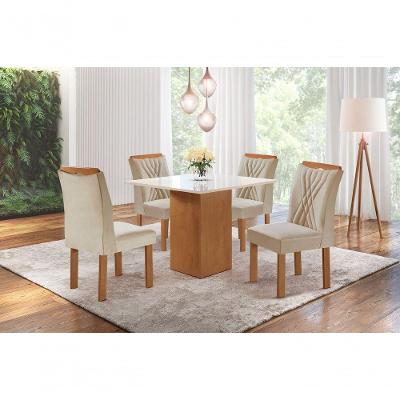 Sala De Jantar 4 Cad Vidro 0,9x0,9m - Chicago - Sky Móveis