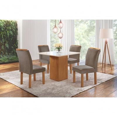 Sala De Jantar 4 Cad Vidro 0,9x0,9m - Chicago - Sky Móveis