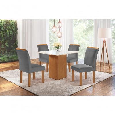Sala De Jantar 4 Cad Vidro 0,9x0,9m - Chicago - Sky Móveis
