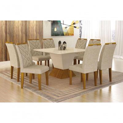 Sala De Jantar Com 8 Cad 1,35x1,35m - Larissa- Leifer Móveis