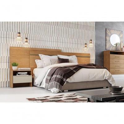 Cabeceira Para Cama Box Casal Com 2 Mesas De Cabeceira - Volga-cumaru-fendi - Móveis Novo Horizonte