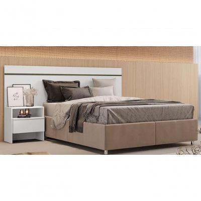 Cabeceira Para Cama Box Casal Com 1 Mesa De Cabeceira - Prime-branco - Móveis Novo Horizonte