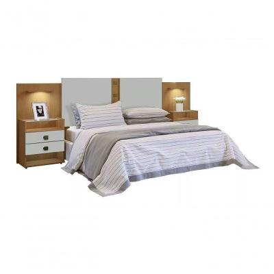 Cabeceira Casal Com Mesa De Cabeceira - Rubi-cinamomo-off White - Móveis D'doro