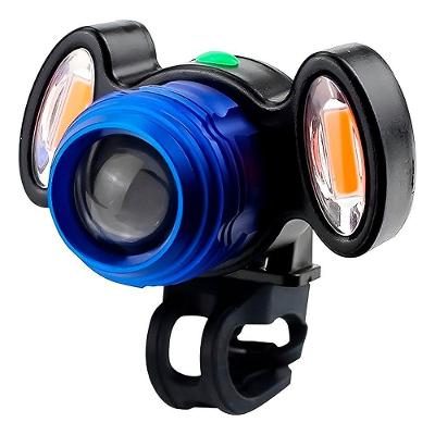 Farol De Bicicleta 300lm Recarregável Led Usb Ip65 Com 4 Modos De Iluminação – Azul