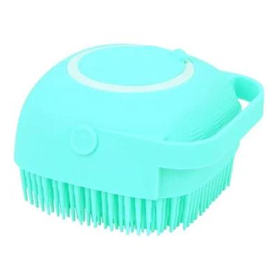 Esponja De Silicone Para Banho Massageador Dispenser Shampoo Sabonete Pets verde Claro