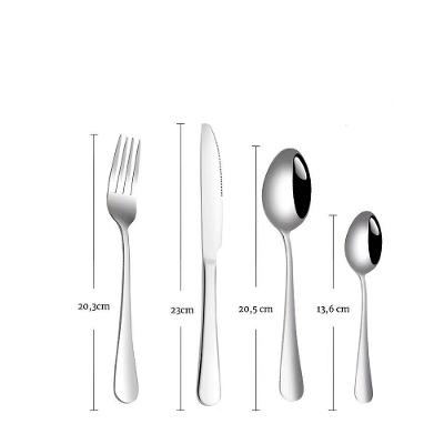 Faqueiro De Aço Inox Conjunto 24 Peças Prateado Liso - Acabamento Polido E Design Atemporal