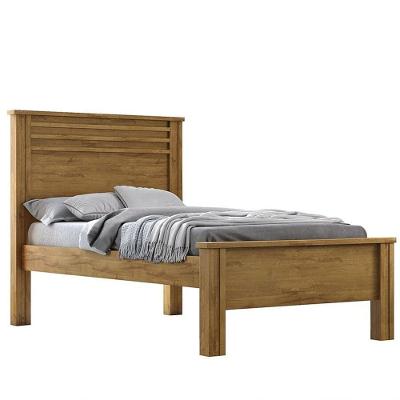 Cama Solteiro Com Painel Ripado - Rivera-cumaru - Móveis Novo Horizonte