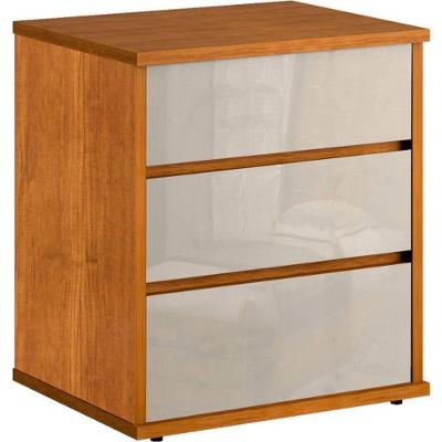 Mesa De Cabeceira 3 Gavetas Mdf Grécia-nature-off Bianchi