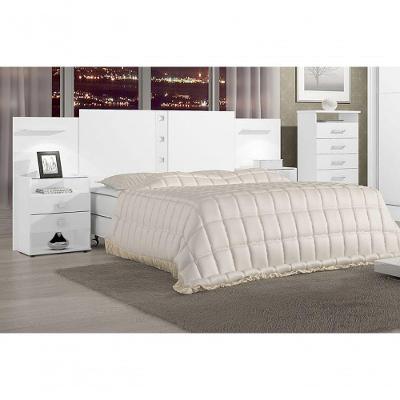 Cabeceira Casal Com Mesa De Cabeceira - Rubi-branco - D'doro