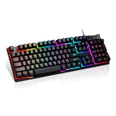 Teclado Gamer Semi-mecânico Rgb Abnt2 Com 12 Teclas Programáveis E à Prova De Respingo - Com Fio Anti Ghosting