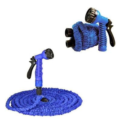 Mangueira Jardim Expansível 15 Metros Resistente Jatos D água Sem Dobras, Com Gatilho De Alta Pressão - Azul