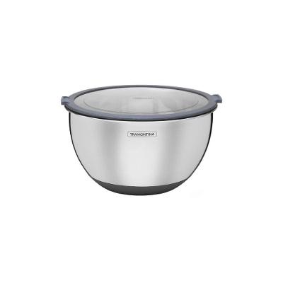 Bowl Tramontina Cucina Em Aço Inox Com Tampa Plástica 19 Cm 1,5 Litros
