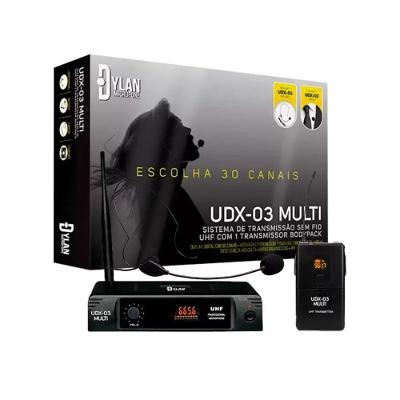 Microfone Sem Fio Dylan Udx03 Headset Lapela Mini Xlr Uhf