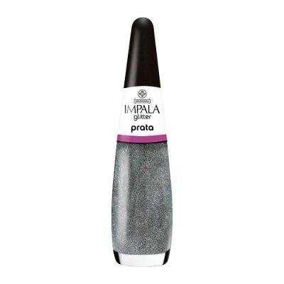 Esmalte Impala Glitter Prata 7,5ml Mundial