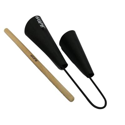 Agogo Duplo Preto Profissional Com Baqueta 678