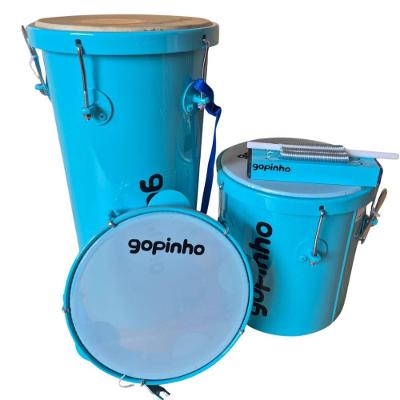 Kit Percussão Infantil Pandeiro 8 + Rebolo Reco E Repique Verde