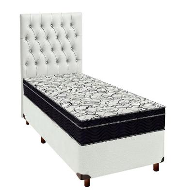 Box Branco+colchão Solteiro Airtech 150 Ortobom+cabeceira