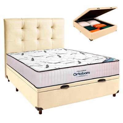 Box Bau Begetiza+colchão Casal High Foam Ortobom+cabeceira
