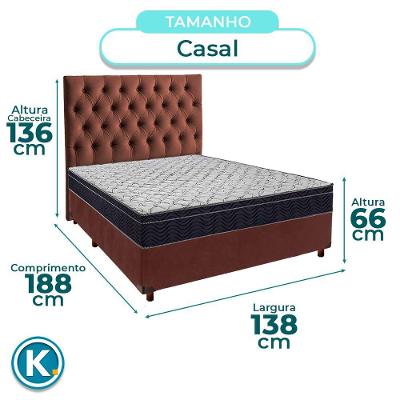Cama Box Marrom Veludo Com Colchão Casal Airtech 150 Ortobom+cabeceira
