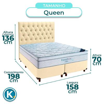 Cama Box Begetiza+colchão Queen Freedom Ortobom + Cabeceira