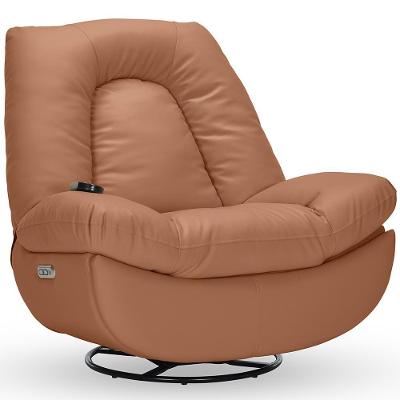Poltrona Reclinável Elétrica Com Massagem E Aquecimento Salvana L07 Couríssimo Caramelo - Lyam Decor