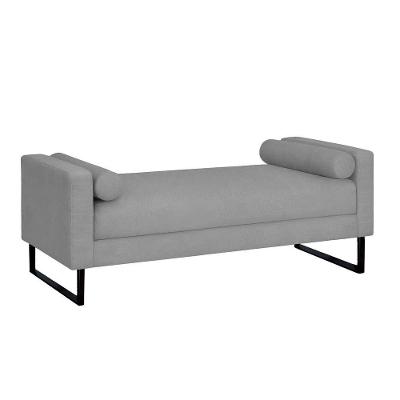 Recamier Berlim Base Metal 1,20m Linho Cinza - Inova Decorações 