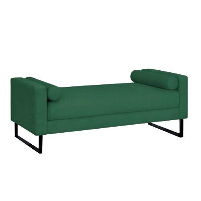 Recamier Berlim Base Metal 1,20m Veludo Verde - Inova Decorações 