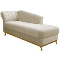 Diva Recamier Vanessa 185Cm Lado Direito Linho  Bege - 1