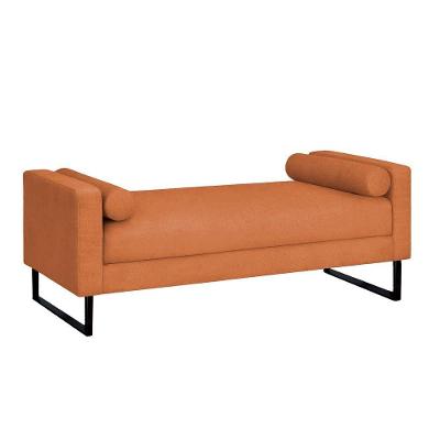 Recamier Berlim Base Metal 1,20m Veludo Terracota - Inova Decorações 