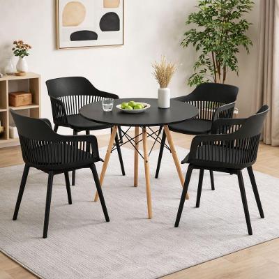 Conjunto De Jantar Mesa Eiffel 120cm + 4 Cadeiras Marcela Preta