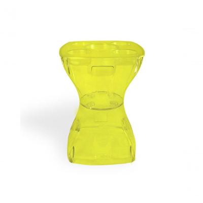 Petisqueira Amarela Translúcida Design Moderno Mesa Lateral Apoio Decorativo Para Piscina Jardim Varanda Sala