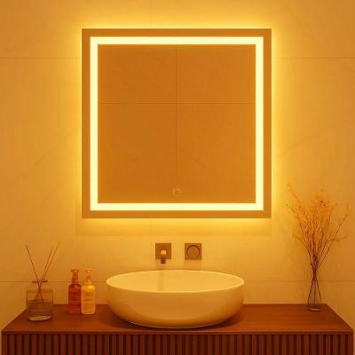 Espelho Camarim 120x120 Led Jateado Loja Provador Studio Make Quente