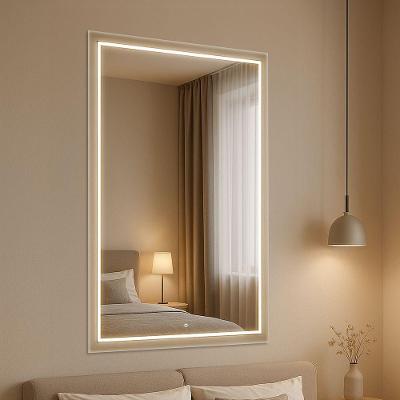 Espelho Camarim 70x50 Retangular Led Jateado Quente Bivolt