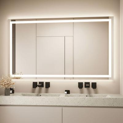 Espelho Retangular 70x50 Led Jateado Frontal Maquiagem Camarim Neutro-horizontal