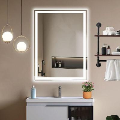 Espelho Retangular 70x50 Led Jateado Premium Banheiro Lavabo Bivolt Frio-vertical